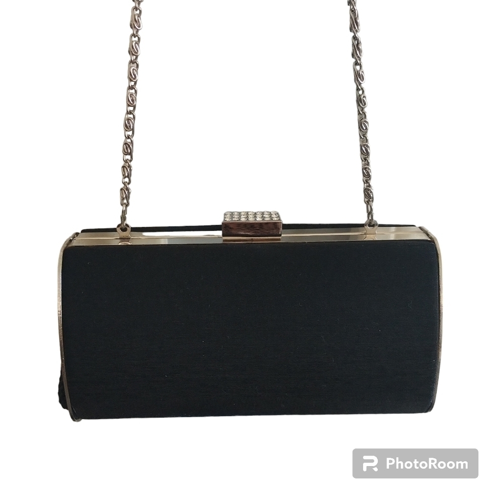 Elegant Black Clutch with Chain Strap